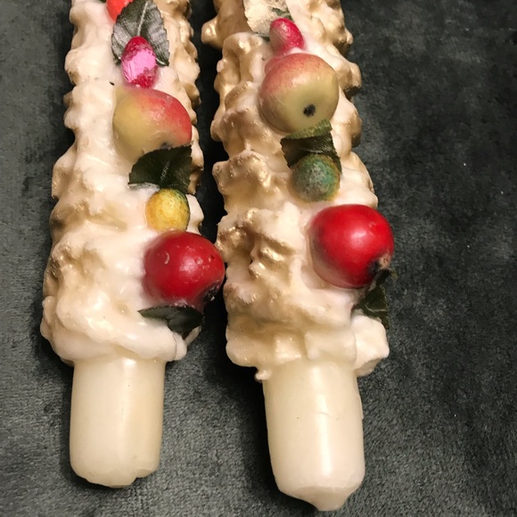 Vintage Pair Of Penn Candle Tall Decorative White Holiday Christmas Candles - Picture 7 of 12